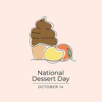 National Dessert Day design template good for celebration usage. National Dessert Day design. Continuous line drawing. eps 10. vector