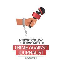 International Day to End Impunity for Crimes against Journalists design template good for celebration usage. flat design. eps 10. vector
