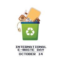International E-Waste Day design template good for celebration usage. International E-Waste Day design. Flat design. eps 10. vector
