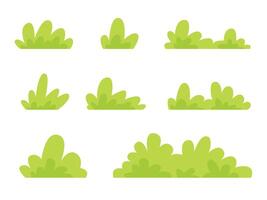 set green Bush leaf flat design for decorate illustration design vector