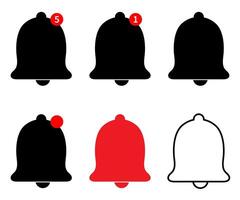 Bell icon, bell notification simple icon. Chat notification or message notification symbols. vector