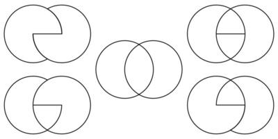 Integration abstract shapes. Interaction sign. vector