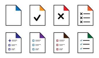 Approved check mark design. Document icons collection symbol. vector