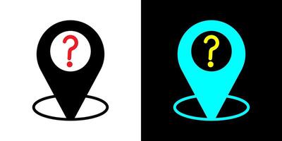 Location question map icon design. Map target pointer. vector