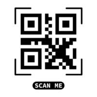 Fake QR code scan me sign symbol illustration. vector