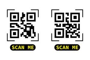 Fake QR code scan me symbol illustration. vector