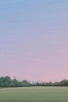 Public park in the city with skyscraper behind graphic illustration have blank space at twilight sky vertical background. vector
