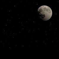 Moon with stars and night sky square background graphic illustration have blank space. vector