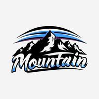 Dynamic Mountain Range Logo with Vibrant Stripes and Bold Script - Ideal for Outdoor and Adventure Brands vector