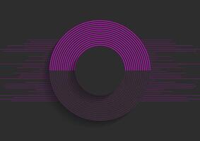 Black violet circles and lines concept abstract tech background vector