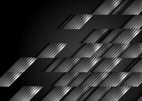 Black and grey metallic geometric abstract technology background vector