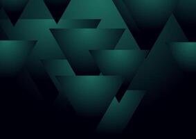 Dark turquoise triangles geometric tech abstract background vector