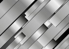 Black and grey metallic glossy stripes abstract technology background vector