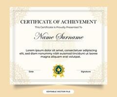 Achievement certificate and credential design collection for academic and official uses. Credential frame border with calligraphy and dark colors. Certificate of Appreciation modern template. vector