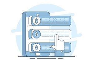 Targeted Advertising Concept in Digital Marketing, effectiveness of targeted advertising, pay per click campaigns, users clicking on search engine text ads. online advertising, and ppc conversion. vector