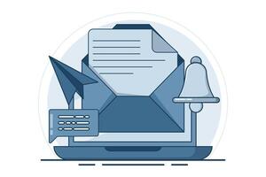 Newsletter subscription concept. Email Service with Correspondence Delivery. Alerts and bells, Email Newsletter Notifications, Marketing Announcements, Digital Communications, Customer Alerts. . vector