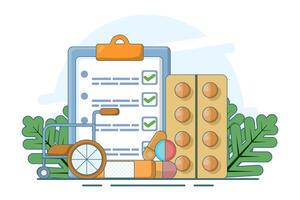 medical hospital concept, health check, medical record metaphor flat design , simple and modern style graphic element for websites, web pages, templates, info graphics, web banners. vector