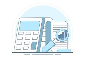Performance data analysis concepts, investment reports, marketing studies, audition services, Statistics and analytics concepts, business performance reports, marketing research services. flat . vector
