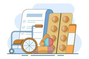 medical hospital concept, health check, medical record metaphor flat design , simple and modern style graphic element for websites, web pages, templates, info graphics, web banners. vector
