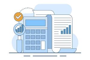 Performance data analysis concepts, investment reports, marketing studies, audition services, Statistics and analytics concepts, business performance reports, marketing research services. flat . vector