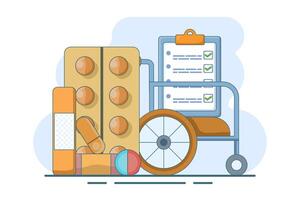 medical hospital concept, health check, medical record metaphor flat design , simple and modern style graphic element for websites, web pages, templates, info graphics, web banners. vector