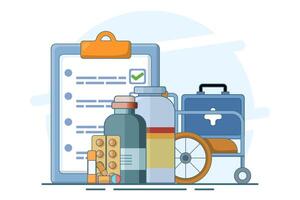 medical hospital concept, health check, medical record metaphor flat design , simple and modern style graphic element for websites, web pages, templates, info graphics, web banners. vector