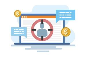 concept of customer demographics or target audience, market segmentation, consumer behavior and marketing strategy icon. sales generation and customer attraction. isolated on background. vector