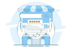 E-commerce seo audit concept with website ranking, e-commerce SEO for search engine optimization on commercial website pages. Digital marketing strategy, analytics in e-commerce traffic growth. vector