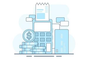 payment card concept, purchase with debit card. Contactless payment system or technology, EMV chip. NFC electronic online transactions and payments with a wireless system. flat illustration. vector