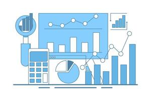 Concept about data analysis, business analysis, market research, product testing, business profit or loss report, web report dashboard monitor and data analysis research, business management. vector