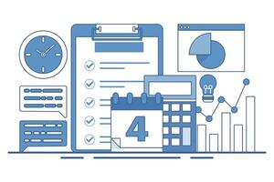 Business planning concept with data analysis, business analysis, sales market research, strategic analysis, product testing, business reports, company performance consulting.business management. vector