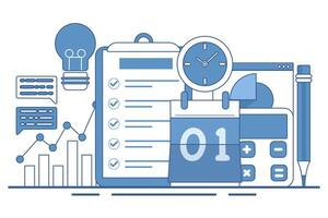 Business planning concept with data analysis, business analysis, sales market research, strategic analysis, product testing, business reports, company performance consulting.business management. vector