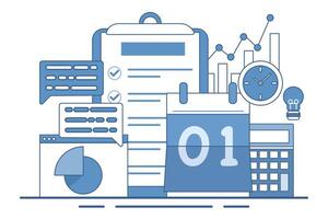 Business planning concept with data analysis, business analysis, sales market research, strategic analysis, product testing, business reports, company performance consulting.business management. vector