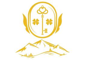 Concierge Mountain logo flat design isolated on white background vector