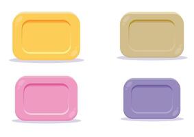 Set of four colored soaps flat design isolated on white background vector