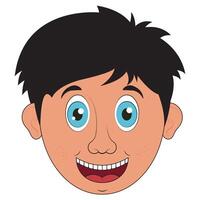 Clipart smiling face of a boy flat design isolated on white background vector
