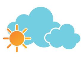 Sun and clouds sign isolated on white background vector
