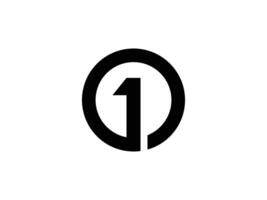 Number 1 logo design template with modern design vector
