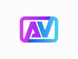 Gradient Color letter AV initial logo design template vector