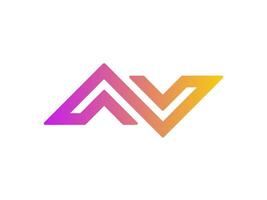 Colorful gradient AV letter initial logo template vector