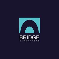 Bridge design element idea with creative technology concept vector