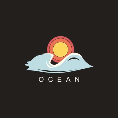 Ocean logo design creative concept with summer