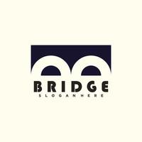 Bridge design element idea with creative technology concept vector