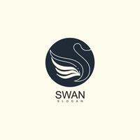 Swan logo abstract design vector