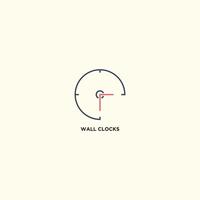 Wall clock start up icons collection vector