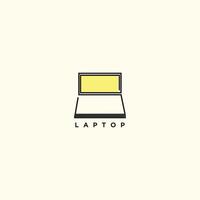 Laptop start up and icons collection vector