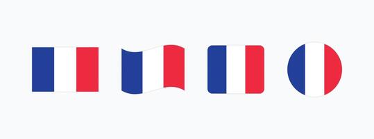 France flag. Set of France Flags Collection. vector