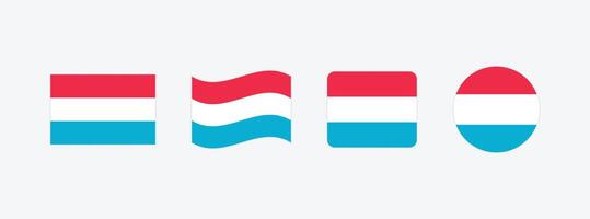 Luxembourg flag. Set of Luxembourg Flags Collection. vector