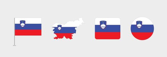 Slovenia flag. Set of Slovenia Flags Collection. vector