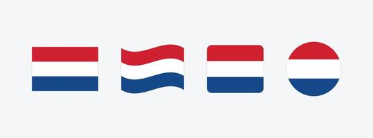 Netherlands flag. Set of Netherlands Flags Collection. vector
